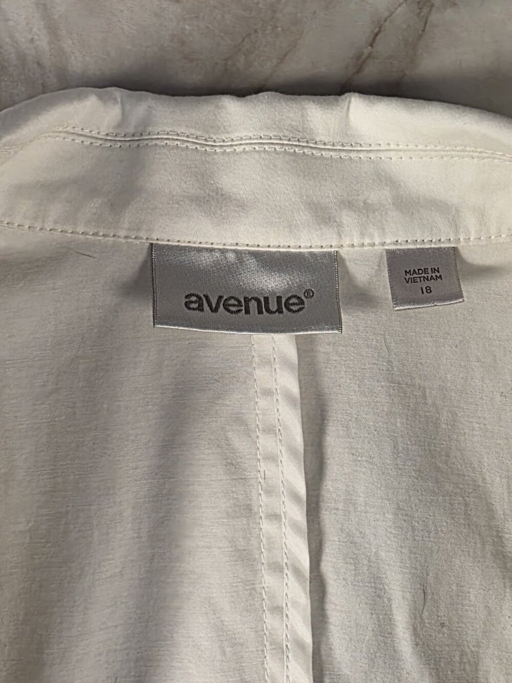 Avenue Plus 18 White Blazer Ruched 3/4 Sleeve Stretch Jacket - Picture 3 of 7